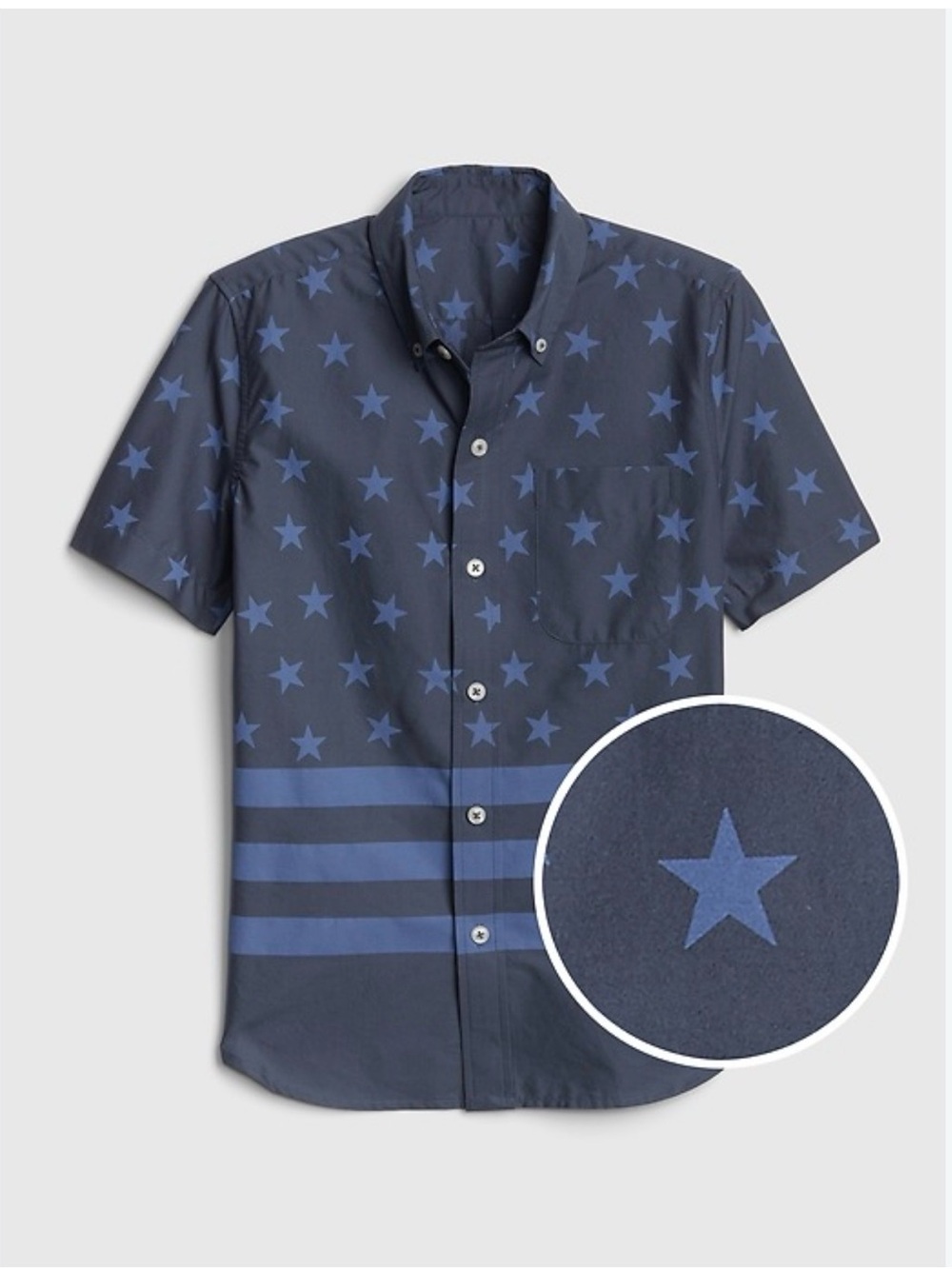 GAP Boys M (8) Americana Poplin Star Print Button Down Shirt